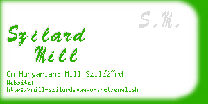 szilard mill business card